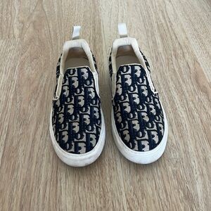 CHRISTIAN DIOR 
Canvas Oblique Embroidered Womens Solar Slip On Sneakers.